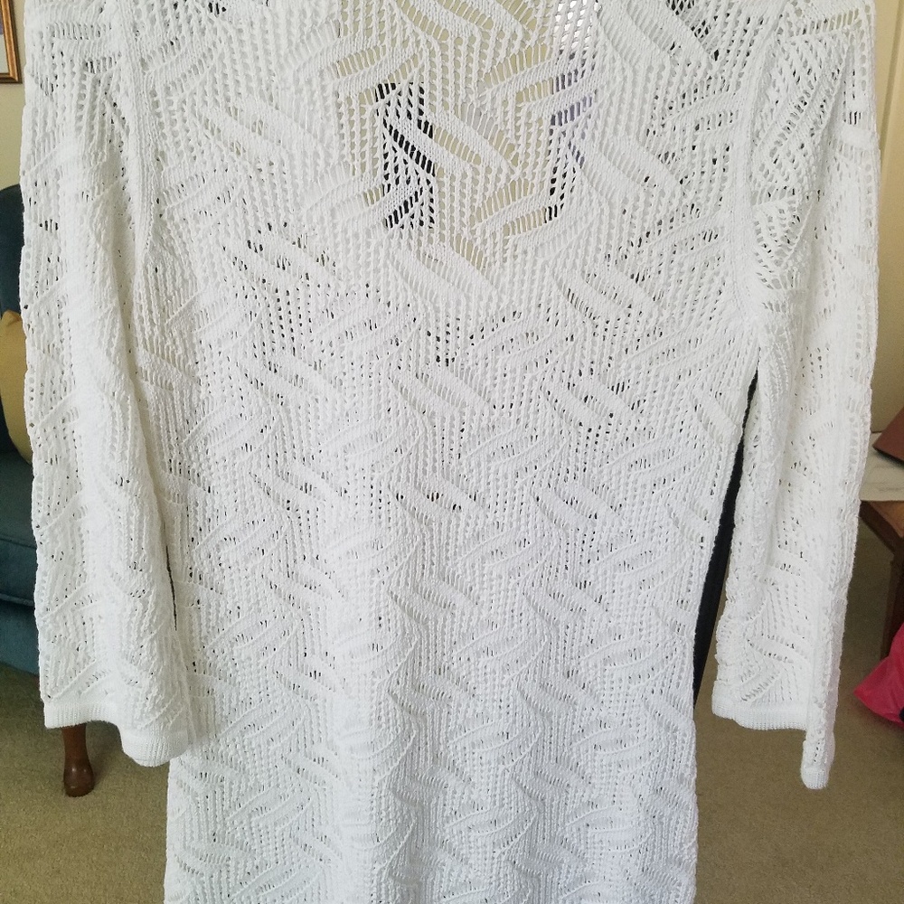 WHBM beautiful White Tunic Sweater - Picture 6 of 9
